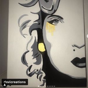 Marylin Monroe GreyScale Acrylic Painting